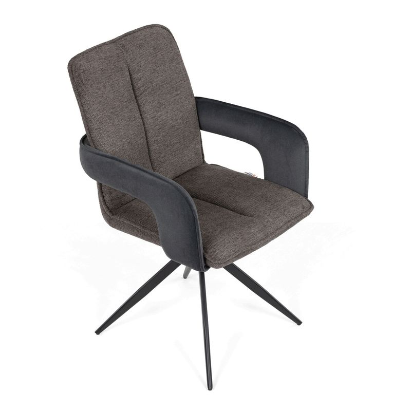 Jedálenská stolička, otočná 180°, béžová látka, DCH-F1146 GREY2 