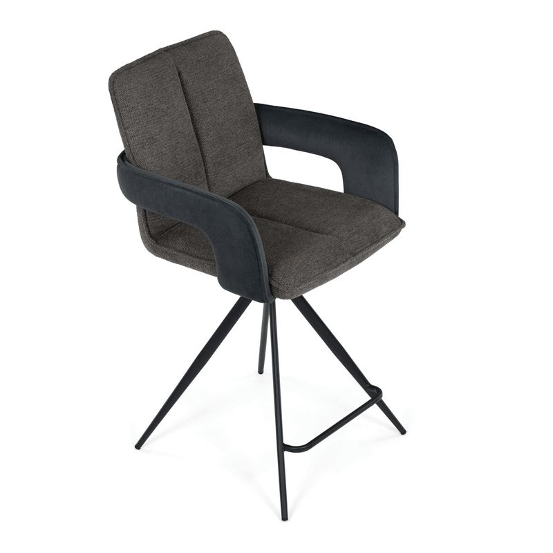 Barová stolička otočná 180°, sivá látka, AUB-F1146 GREY2