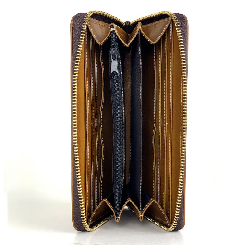 Dámska nákupná kožená peňaženka č.8606 ručne tieňovaná v žltej farbe