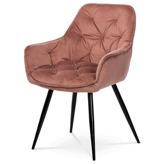 Jedálenská stolička, ružová, zamatová látka, DCH-421 PINK4