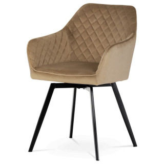 Jedálenská stolička, béžová, zamatová látka, DCH-425 CAP4