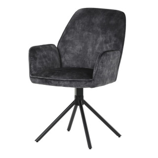 Jedálenská stolička, čierna, zamatová, látka, HC-511 BK4