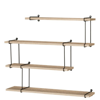 Polička, 80cm, kov, MDF, dub, P-065 OAK