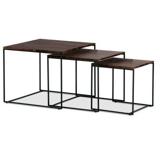Set 3ks odkladacích stolíkov 60x60cm, MDF orech, AF-3008 WAL