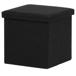 Taburet, 38cm, úložný priestor, čierna látka, TAB-461 BK2 - posledný kus