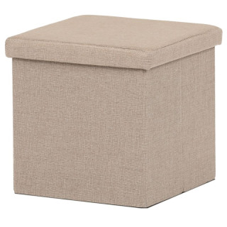 Taburet, 38cm, úložný priestor, béžová látka, TAB-461 CRM2