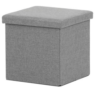 Taburet, 38cm, úložný priestor, sivá látka, TAB-461 GREY2