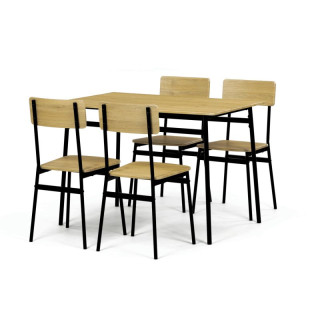 Jedálenský set, 110x70cm, MDF divoký dub, AUT-O2155 OAK