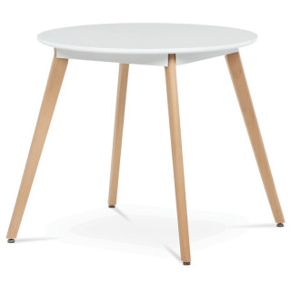 Jedálenský stôl, okrúhly, 80cm, MDF, biela, DT-316 WT