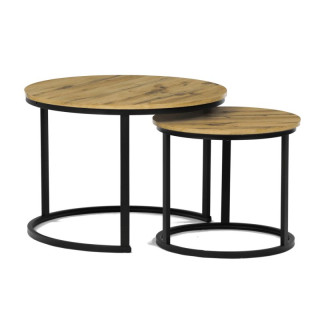 Set konferenčných stolíkov, 70x70cm, MDF, divoký dub, CT-X7122 OAK