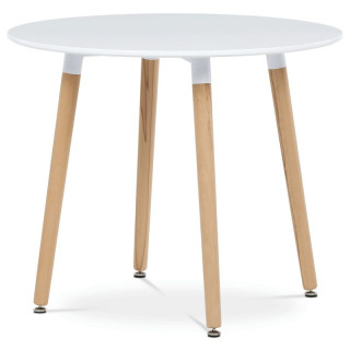 Jedálenský stôl, okrúhly, 90cm, MDF, biela, DT-306 WT