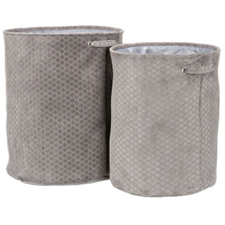 Kôš na bielizeň, sada 2 ks, sivá látka, polyester