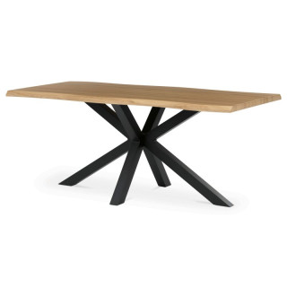 Jedálenský stôl 180x90cm, MDF, kov, divoký dub, HT-F4618 OAK