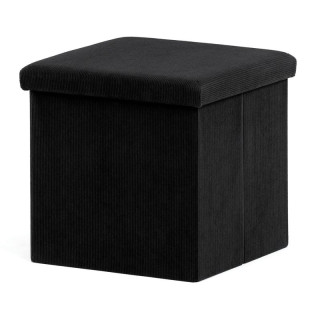 Taburet, 38cm, úložný priestor, čierna látka, TAB-471 BK6