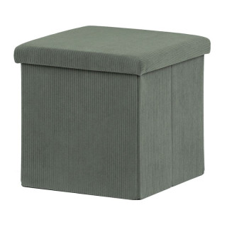 Taburet, 38cm, úložný priestor, zelená látka, TAB-471 GRN6