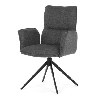 Jedálenská stolička, otočná, sivá, látka, DCH-D1328 GREY2