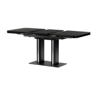 Jedálenský stôl 120-160x80cm, rozkladací, MDF, čierny, HT-D1926 BK
