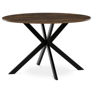 Jedálenský stôl, okrúhly, 120cm, MDF, kov, staré drevo, HT-F4120 OLW