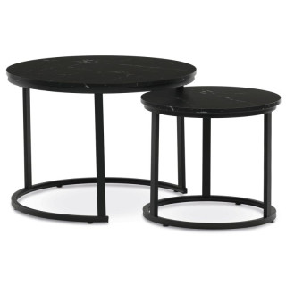 Set konferenčných stolíkov, 70x70cm, MDF, čierny, CT-X7122 BK