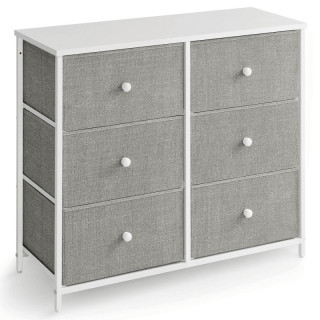 Komoda, 80cm, kov, sivá, AUK-E1032 GREY
