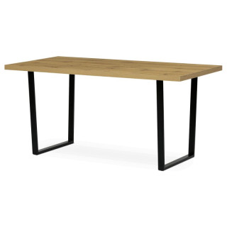 Jedálenský stôl 160x80cm, lamino, kov, dub, HT-R5216 OAK