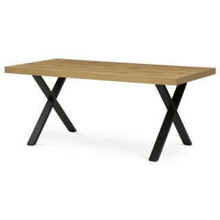 Jedálenský stôl 180x90cm, lamino, kov, dub, HT-R5316 OAK