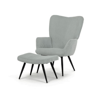 Relaxačné kreslo, modrá manšestrová látka, AK-L7285 BLUE6