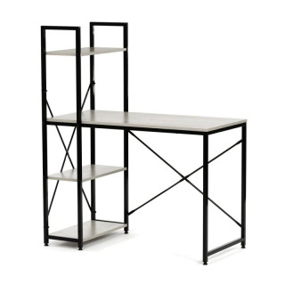 Pracovný stôl s regálom, 100x48cm, MDF, bielený dub, GD-512 WT