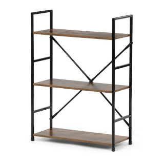Regál, 59cm, kov, MDF, hnedý, GD-223 OLW