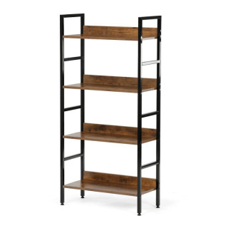 Regál, 60cm, kov, MDF, hnedý, GD-314 OLW
