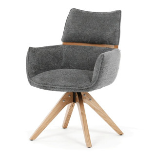 Jedálenská stolička, otočná, sivá, látka, DCH-D1348 GREY2