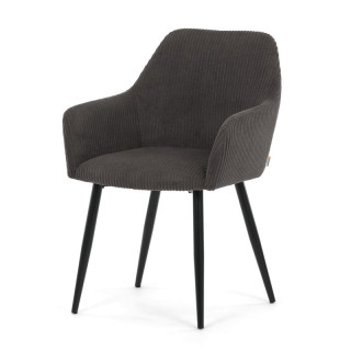 Jedálenská stolička, sivá, menčestrová látka, DCH-V4009 GREY6
