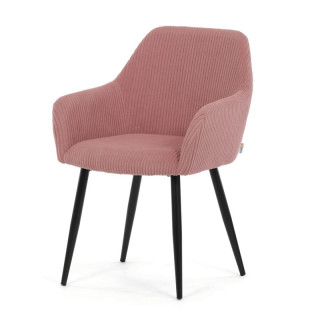 Jedálenská stolička, ružová, menčestrová látka, DCH-V4009 PINK6