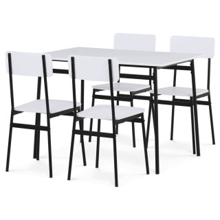 Jedálenský set, 110x70cm, MDF biela, AUT-O2155 WT