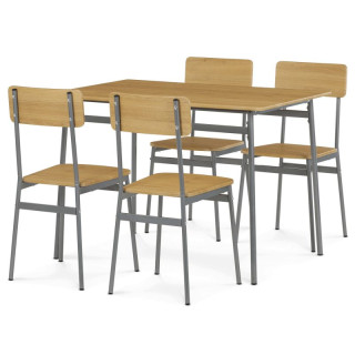 Jedálenský set, 4 stoličky, 110x70cm, MDF divoký dub, AUT-O2156 OAK