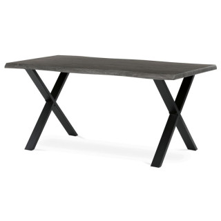 Jedálenský stôl 160x90cm, MDF sivý dub, kov čierny, HT-F4316 GREY
