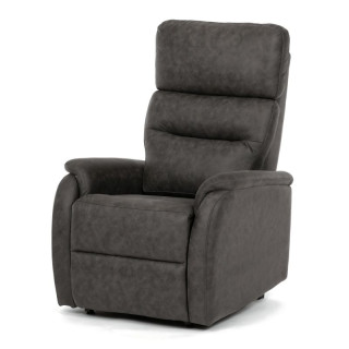 Polohovacie kreslo, elektrické, čierna látka vintage, 150kg, TV-L8904 BK3