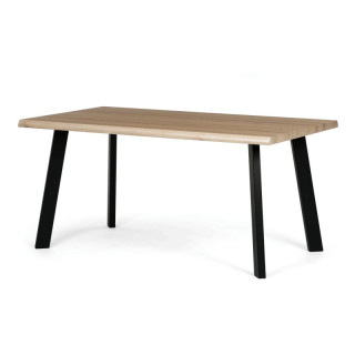 Jedálenský stôl 160x90cm, MDF, kov, divoký dub, HT-F4516 OAK