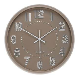 Hodiny nástenné, pr. 41 cm, plastové, pruhované číslice, hnedé, HW4025 BR