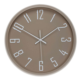 Hodiny nástenné, pr. 41 cm, plastové, biele číslice, hnedé, HW4026 BR