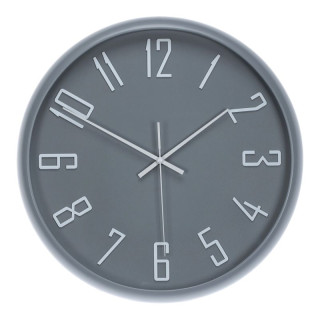 Hodiny nástenné, pr. 41 cm, plastové, biele číslice, sivé, HW4026 GREY