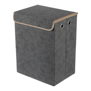 Kôš látkový, skladací s vekom, vysoký, sivý, DT3004 GREY