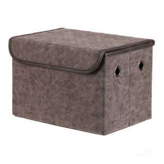 Kôš regálový, látkový s vekom, sivá farba, DT3012 GREY-M