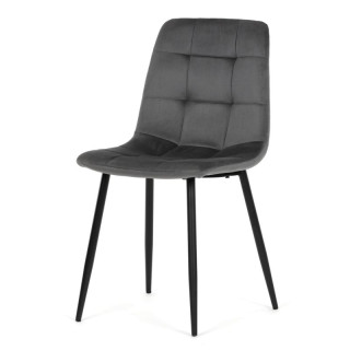 Jedálenská stolička, sivá, zamatová látka, CT-V5081 GREY4