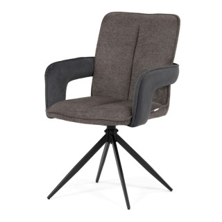 Jedálenská stolička, otočná 180°, sivá látka, DCH-F1146 GREY2