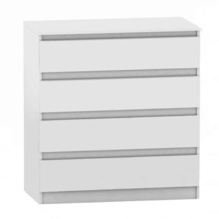 Komoda, 90cm, 4 šuplíková, biela, HANY NEW 004