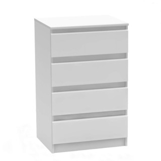 Komoda, 60cm, 4 šuplíková, biela, HANY NEW 014