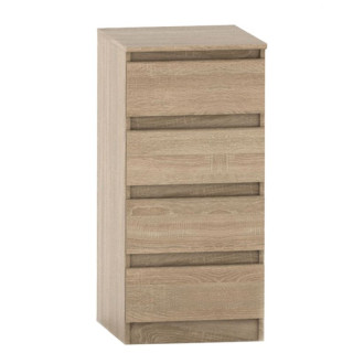 Komoda, 45cm, 4 šuplíková, dub sonoma, HANY NEW 009