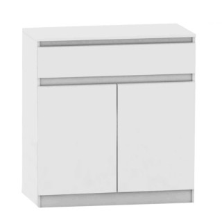 Komoda, 90cm, kombinovaná, biela, HANY NEW 007