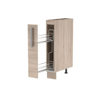 Skrinka s výsuvným košom, 15cm, dub sonoma, NOVA PLUS NOPL-066-VK
